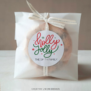 Personlig Holly Jolly-Märkrn Julgåva Runt Klistermärke
