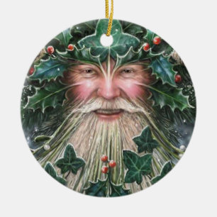 Personlig Holly Kung/Yuletide Julgransprydnad Keramik