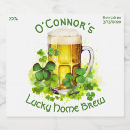 Personlig Home Brew St Patrick's Day (på flaska) Ölflaska Etikett
