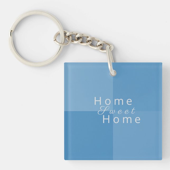 Personlig Home Sweet Home Blue Elegant, Modern (Framsidan)