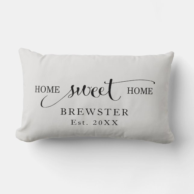 Personlig Home Sweet Home Family Namn Lumbarkudde (Framsida)