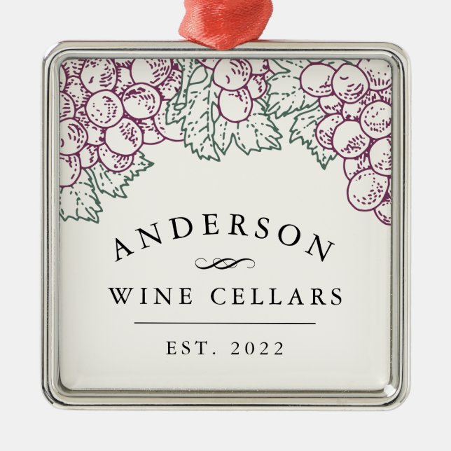 Personlig Home Vin Cellar Julgransprydnad Metall (Framsidan)