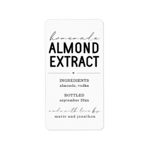 Personlig Homemade Almond Extract Label Adressetikett