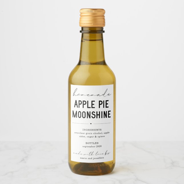 Personlig Homemade Apple Paj Moonshine-etikett Vinetikett (Framsida)