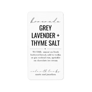 Personlig Homemade Artisan Gourmet Salt Gift Adressetikett