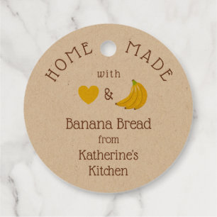 Personlig Homemade Banana bröd Rustic Kraft Gåvor Etiketter