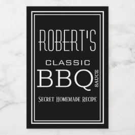 Personlig Homemade BBQ Sauce-etikett Mat Etikett