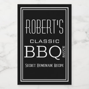 Personlig Homemade BBQ Sauce-etikett Mat Etikett
