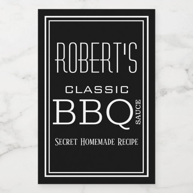 Personlig Homemade BBQ Sauce-etikett Mat Etikett (Singel etikett)