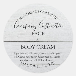 Personlig Homemade Cosmetic-etikett Runt Klistermärke