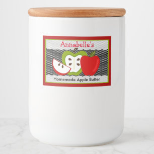 Personlig Homemade Food Apple Design Mat Etiketter