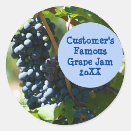 Personlig Homemade Grape Sylt/Jelly-mall Runt Klistermärke