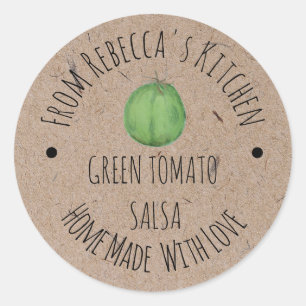 Personlig Homemade Grönt Tomato Salas Runt Klistermärke