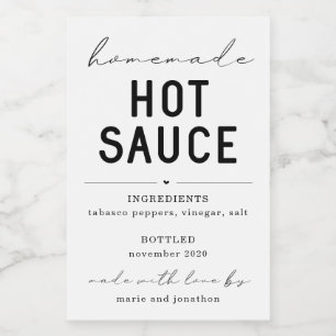 Personlig Homemade Hett Sauce-etikett Vinetikett