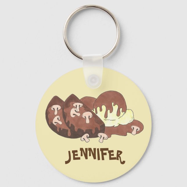 Personlig Homemade Kött Loaf Meatloaf Potatis Nyckelring (Framsida)