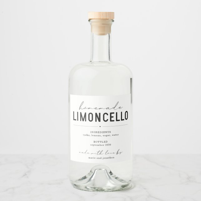 Personlig Homemade Limoncello Flaska etikett (Framsida)