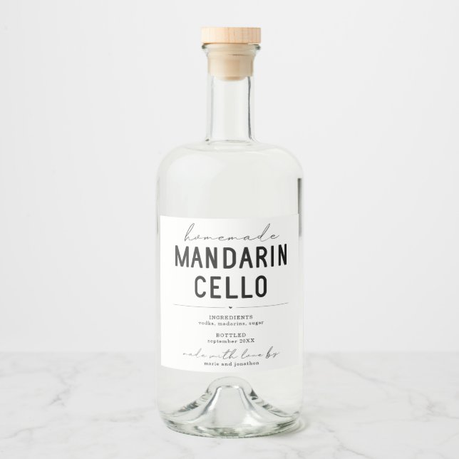 Personlig Homemade Mandarincello-etikett Spritflaskor Etikett (Framsida)