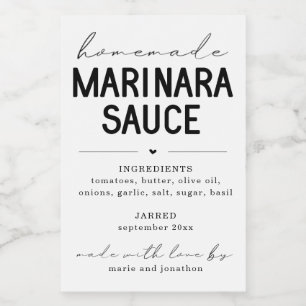Personlig Homemade Marinara Sauce-etikett Vinetikett