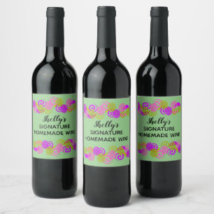 Personlig Homemade Namnteckning Favorite Vin Vinflaska Etikett