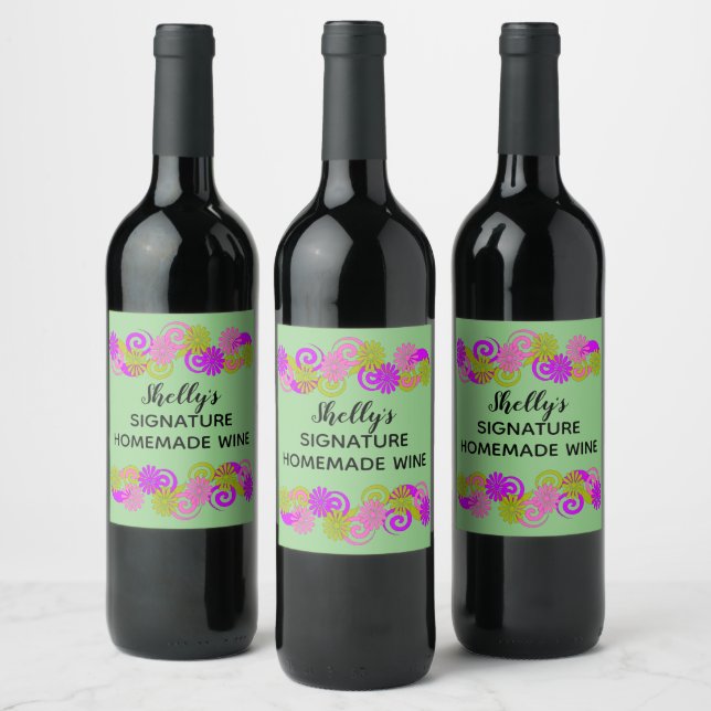 Personlig Homemade Namnteckning Favorite Vin Vinflaska Etikett (Flaskor)
