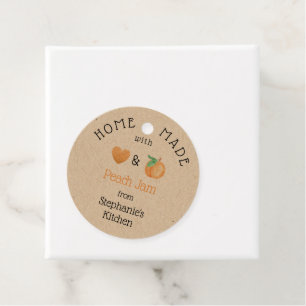 Personlig Homemade Peach Sylt Rustic Kraft Gåvor Etiketter