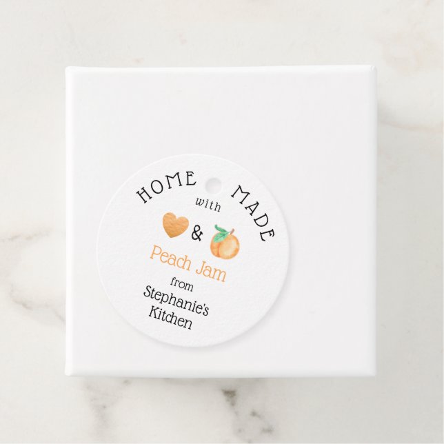 Personlig Homemade Peach Sylt Rustic Kraft Gåvor Etiketter (På plats)