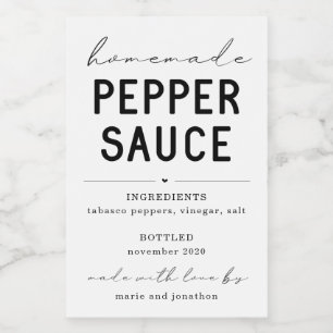 Personlig Homemade Pepper Sauce-etikett Vinetikett