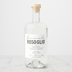 Personlig Homemade Rosoglio Flaska etikett