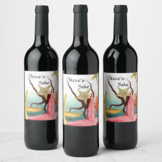 Personlig Homemade Sake Ris Sushi-etikett Vinflaska Etikett