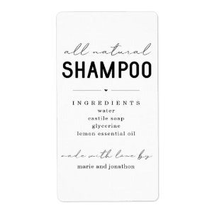Personlig Homemade Shampoo-etikett Fraktsedel