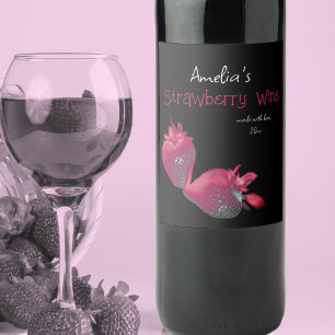 Personlig Homemade Strawberry Vin Vin etikett