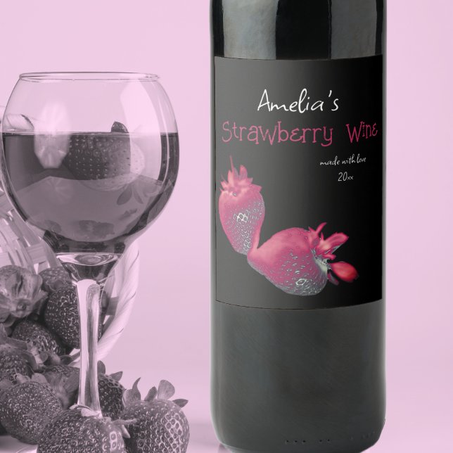 Personlig Homemade Strawberry Vin Vin etikett (Skapare uppladdad)