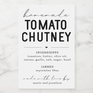 Personlig Homemade Tomato Chutney Label Vinetikett