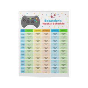 Personlig Homeschool Schedule Video Game School Anteckningsblock