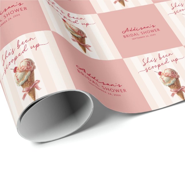 Personlig Hon Har Blivit Upp scoopad Bröllopsfest Presentpapper (Rullad Hörn)