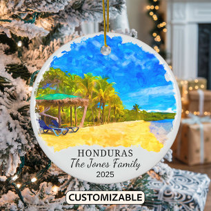 Personlig Honduras Ornament, Centralamerika Julgransprydnad Keramik