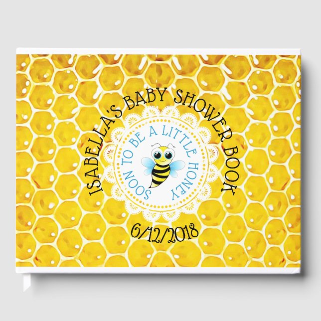 Personlig Honeybee Bumblebee Baby Shower Bok (Framsida)