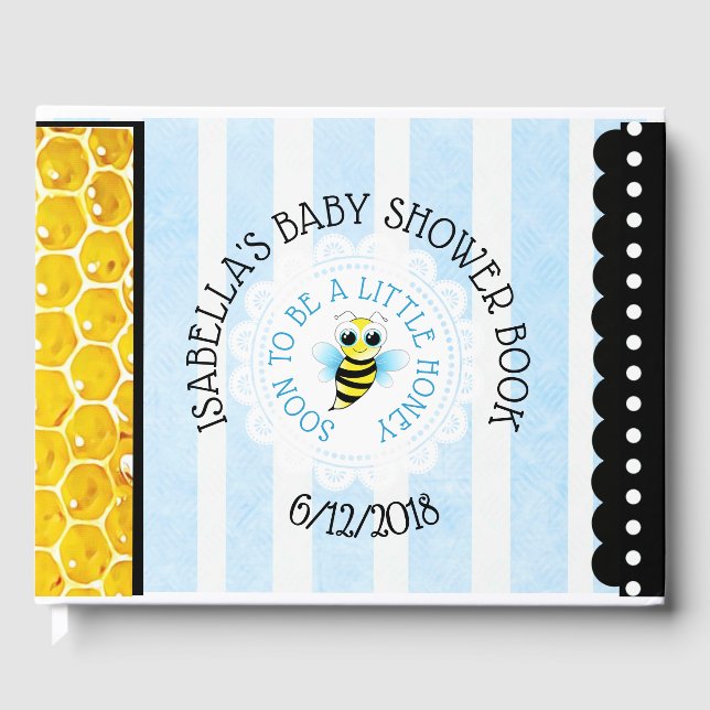 Personlig Honeybee Bumblebee Baby Shower Bok (Framsida)