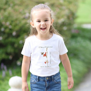 Personlig honungsbi röd blomster botanisk t shirt