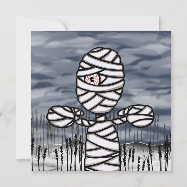 Personlig Horror Creepy Mummy Halloween fest Inbjudningar (Framsida)