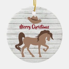 Personlig Horse and Cowboy Hat God jul Julgransprydnad Keramik