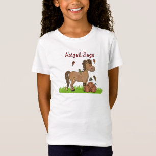 Personlig Horse and Pumpkins T-Shirt for Girls
