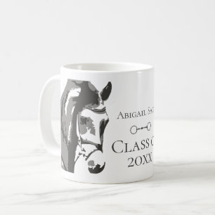 Personlig Horse and Snaffle Bit Grått Studenten Kaffemugg