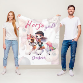 Personlig Horse Girl Dressage Rider Fleecefilt