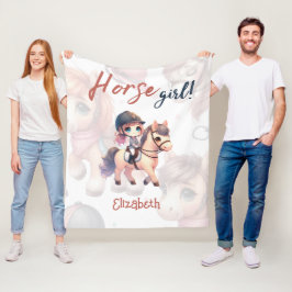 Personlig Horse Girl Dressage Rider Fleecefilt