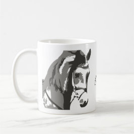 Personlig Horse Head Sketch i Grått Kaffemugg