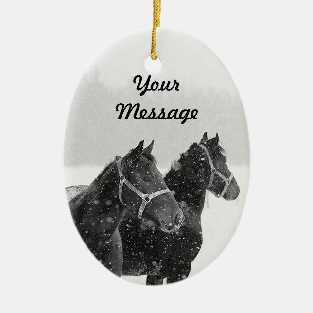 Personlig Horse jul Gift Helgdag Ornament (Framsidan)