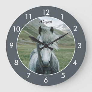 Personlig Horse Large Clock Stor Klocka