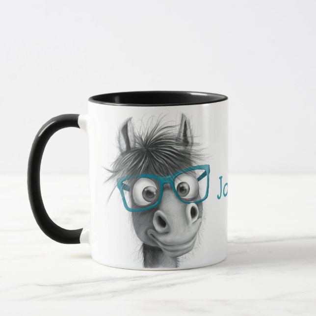 Personlig Horse Mugg med Black Handle (Vänster)
