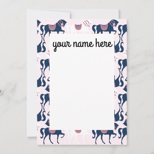 Personlig Horse Notecards Tack Kort (Framsida)